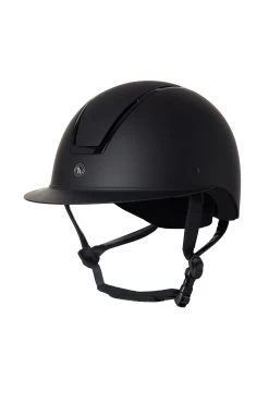 Horze Noir Riding Helmet With Shiny Frame & Sun Visor