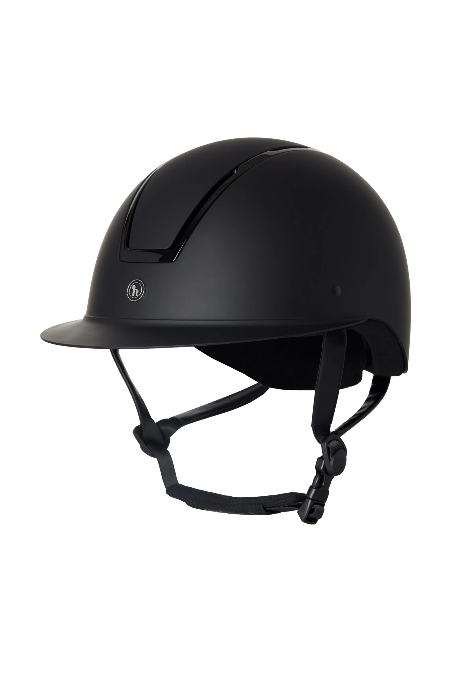 Horze Noir Riding Helmet With Shiny Frame & Sun Visor
