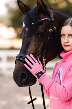 Horze Finola Kid's Glitter Riding Gloves 19 Horze Finola Kid's Glitter Riding Gloves -Sports - Equestrian Riding Shop 31756 353 06