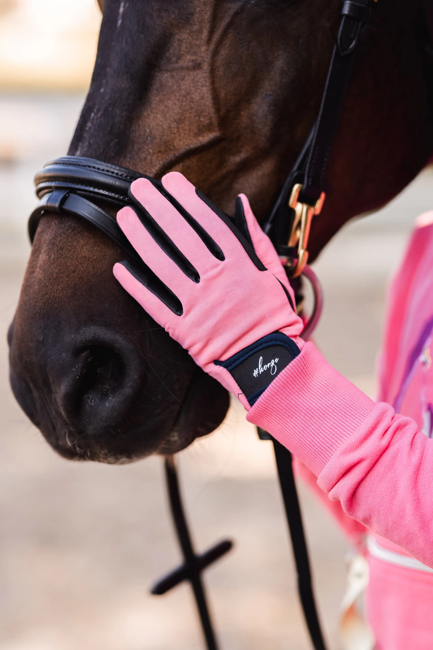 Horze Finola Kid's Glitter Riding Gloves 9 Horze Finola Kid's Glitter Riding Gloves - Image 7