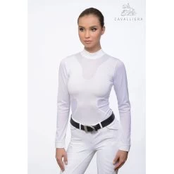 Cavalliera Riding Show Shirt High Style Long Sleeve -Sports - Equestrian Riding Shop 330132 WH WH 1