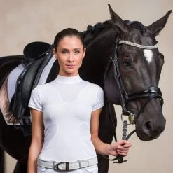 Cavalliera Riding Show Shirt High Style Short Sleeve -Sports - Equestrian Riding Shop 330133 WH WH 2