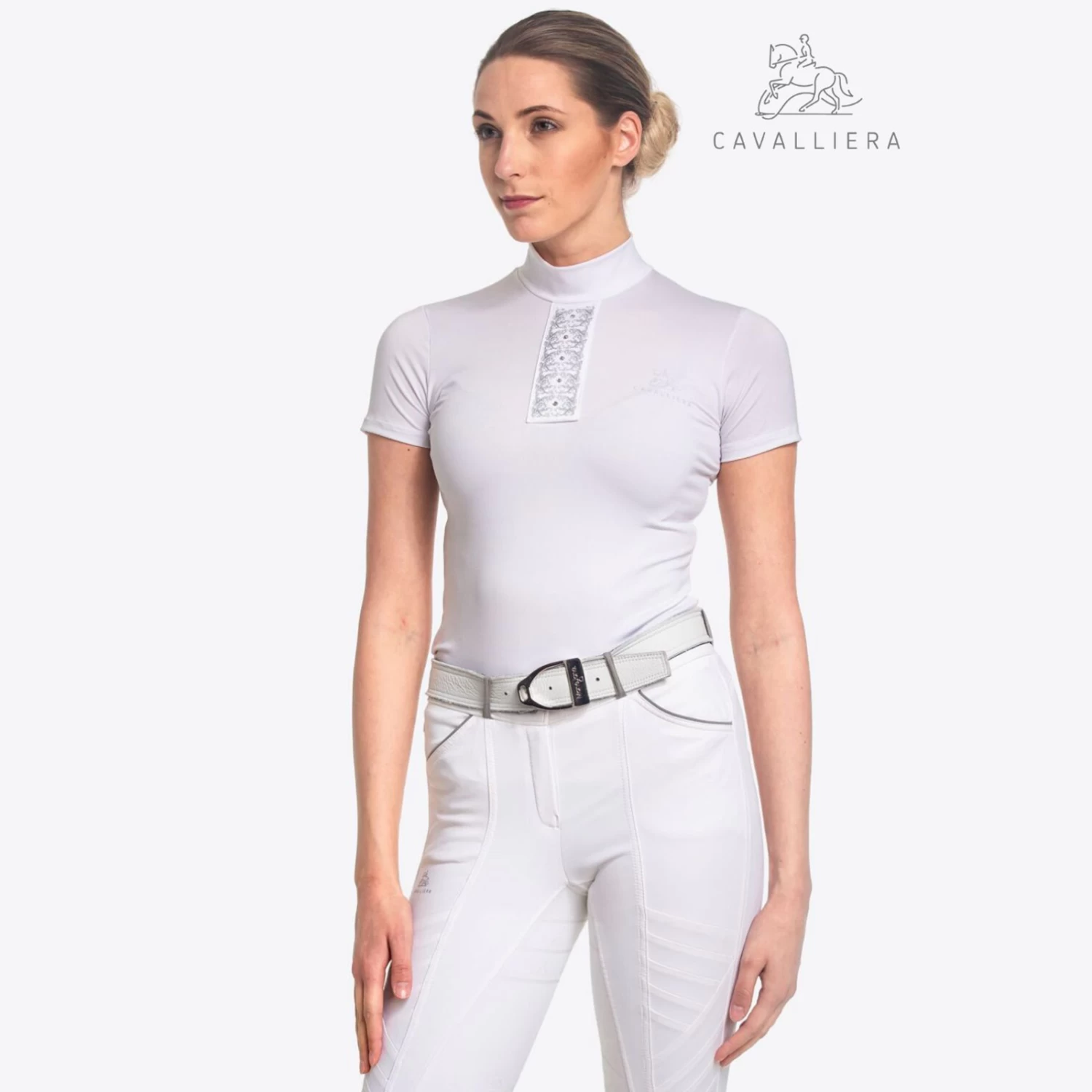 Cavalliera Silver Pop Short Sleeve Riding Show Shirt 3 Cavalliera Silver Pop Short Sleeve Riding Show Shirt