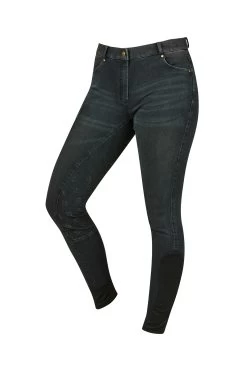 Dublin Shona Women's Full Grip Silicone Print Denim Breeches -Sports - Equestrian Riding Shop 333098 AG 2