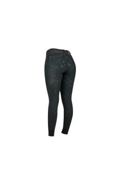 Dublin Shona Women's Full Grip Silicone Print Denim Breeches -Sports - Equestrian Riding Shop 333098 DNB 1
