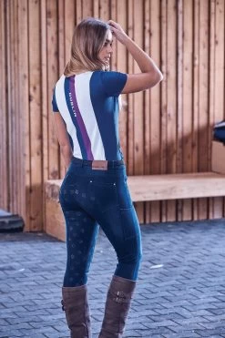 Dublin Shona Women's Full Grip Silicone Print Denim Breeches -Sports - Equestrian Riding Shop 333098 LDB 4