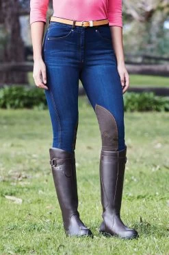 Dublin Shona Knee Patch Denim Breeches For Women -Sports - Equestrian Riding Shop 333099 DNB 3