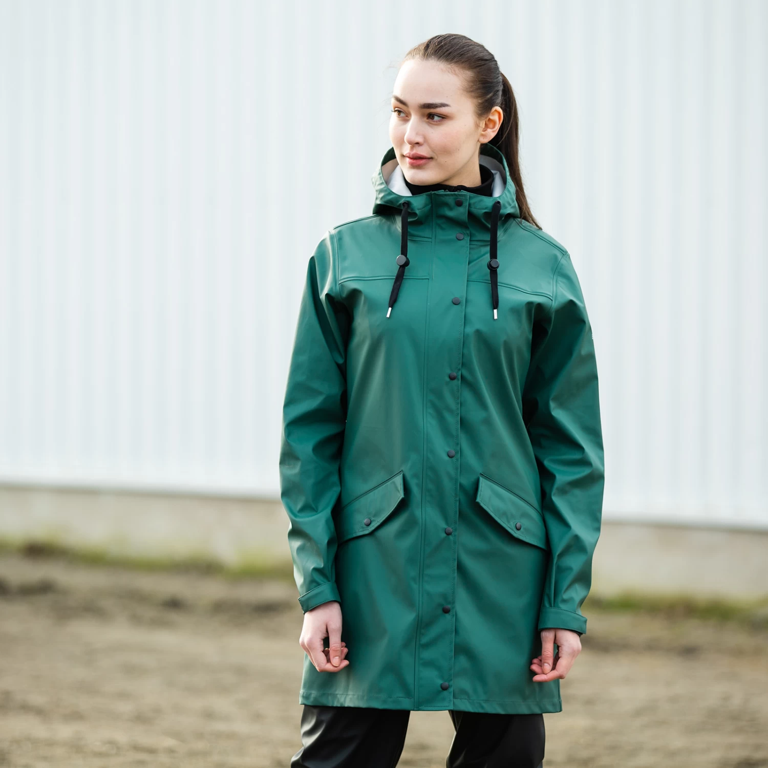 Horze Billie Women's PU Rain Riding Jacket 12 Horze Billie Women's PU Rain Riding Jacket - Image 10