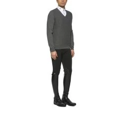 Cavalleria Toscana Men's Wool Knit Honeycomb V-Neck Sweater -Sports - Equestrian Riding Shop 334888 G 2