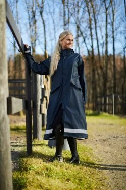 Horze Hazel Women's Long Raincoat With Slits -Sports - Equestrian Riding Shop 33503 vdb 09