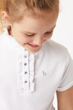 Horze Christel Kids Short Sleeve Ruffle Show Shirt -Sports - Equestrian Riding Shop 33527 WH 8