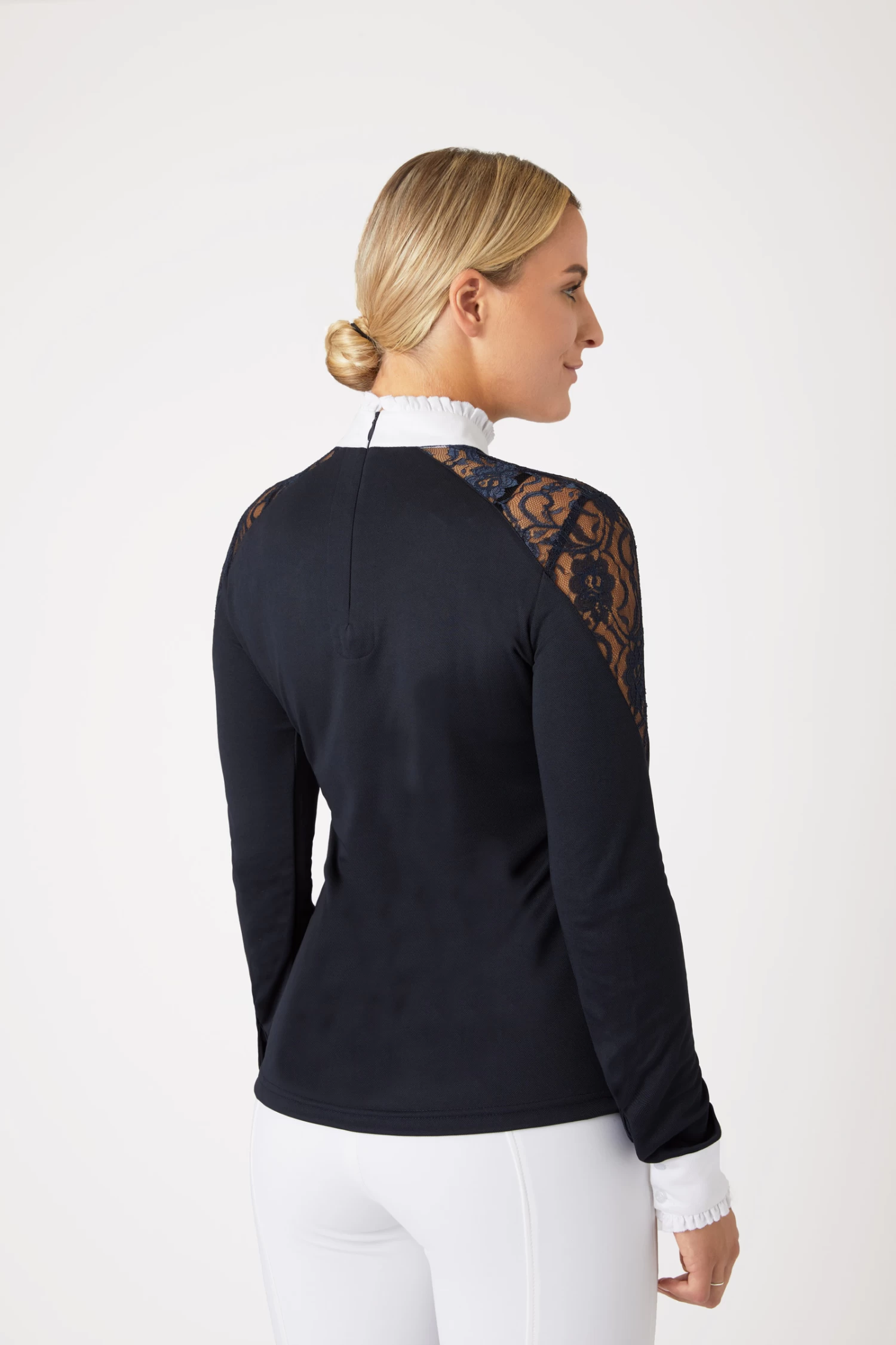 Horze Sylvie Women's Long Sleeve Lace Show Shirt 6 Horze Sylvie Women's Long Sleeve Lace Show Shirt - Image 4