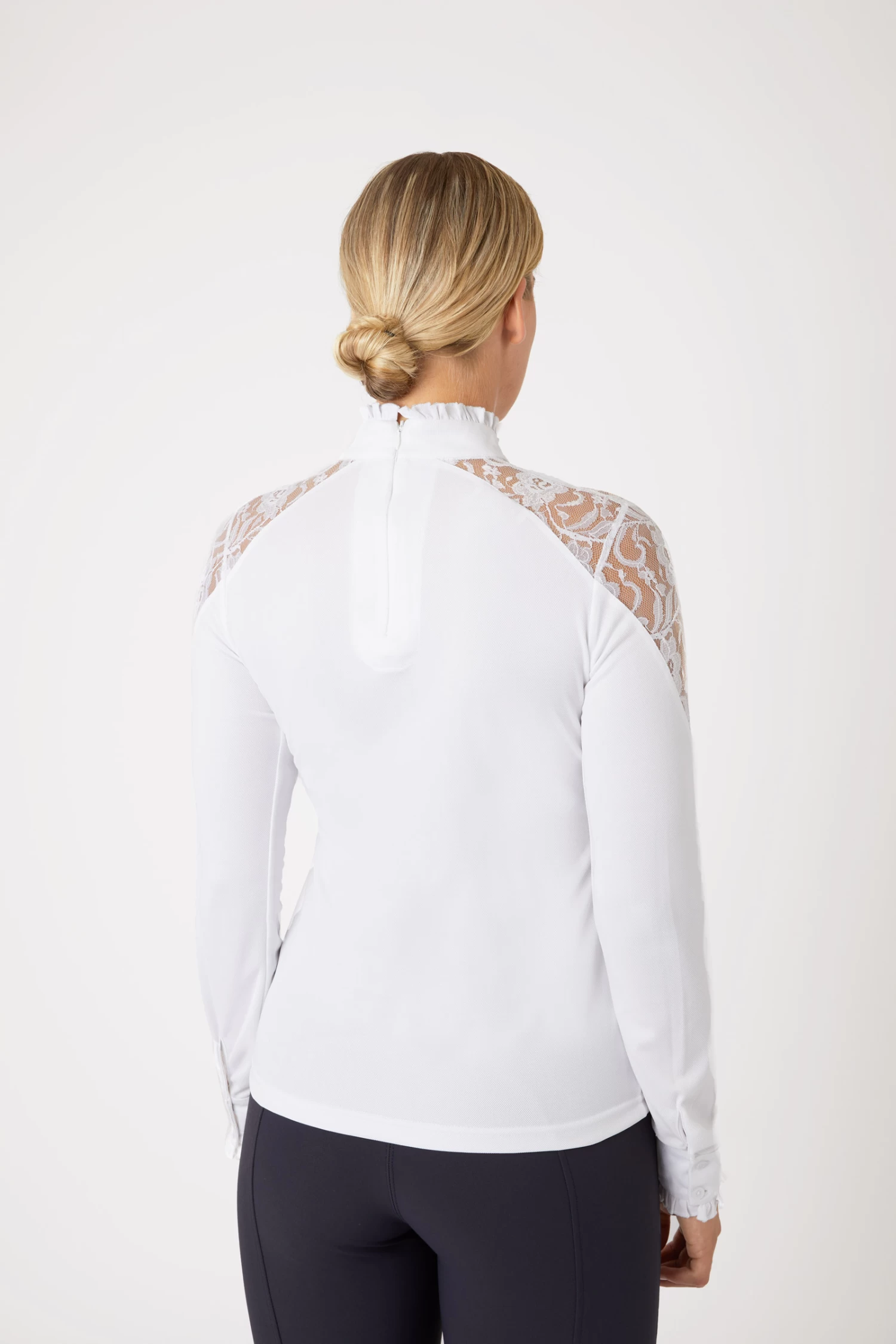 Horze Sylvie Women's Long Sleeve Lace Show Shirt 13 Horze Sylvie Women's Long Sleeve Lace Show Shirt - Image 11