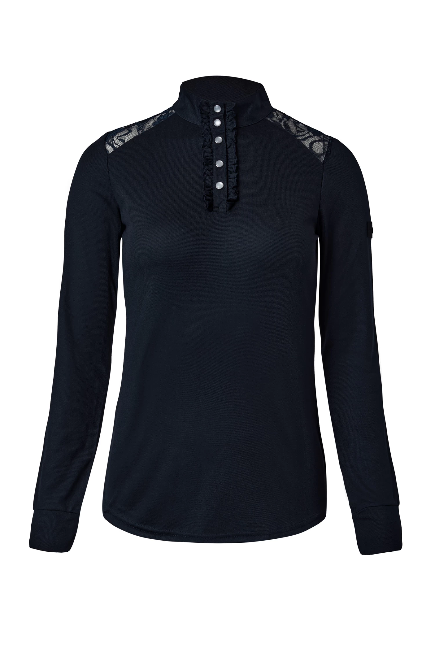Horze Sianna Women's Show Shirt With Lace Shoulders And Long Sleeves 3 Horze Sianna Women's Show Shirt With Lace Shoulders And Long Sleeves