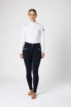 Horze Sianna Women's Show Shirt With Lace Shoulders And Long Sleeves 32 Horze Sianna Women's Show Shirt With Lace Shoulders And Long Sleeves -Sports - Equestrian Riding Shop 33560 wh 04