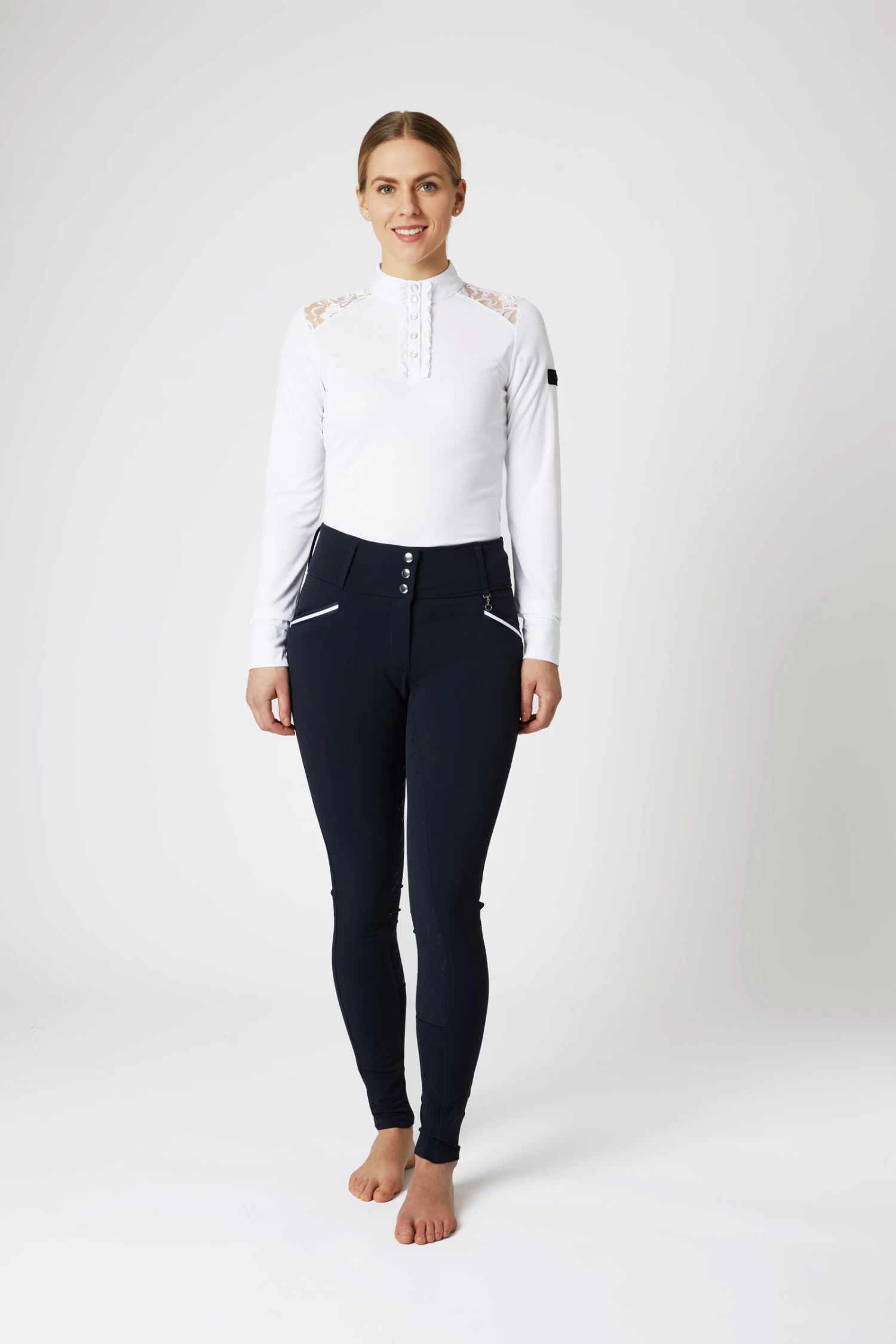 Horze Sianna Women's Show Shirt With Lace Shoulders And Long Sleeves 15 Horze Sianna Women's Show Shirt With Lace Shoulders And Long Sleeves - Image 13