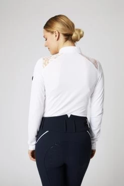 Horze Sianna Women's Show Shirt With Lace Shoulders And Long Sleeves 33 Horze Sianna Women's Show Shirt With Lace Shoulders And Long Sleeves -Sports - Equestrian Riding Shop 33560 wh 05