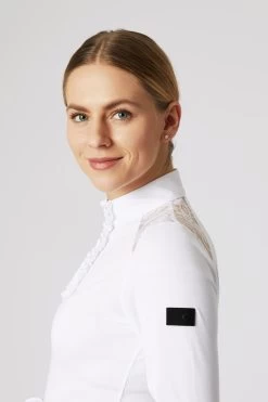 Horze Sianna Women's Show Shirt With Lace Shoulders And Long Sleeves 34 Horze Sianna Women's Show Shirt With Lace Shoulders And Long Sleeves -Sports - Equestrian Riding Shop 33560 wh 06
