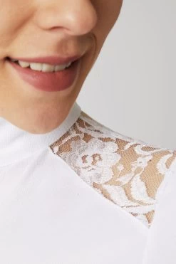 Horze Sianna Women's Show Shirt With Lace Shoulders And Long Sleeves 36 Horze Sianna Women's Show Shirt With Lace Shoulders And Long Sleeves -Sports - Equestrian Riding Shop 33560 wh 08