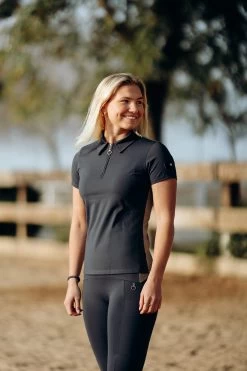 Horze Sagira Women's Training Shirt With Gold Back -Sports - Equestrian Riding Shop 33571 VDB 8
