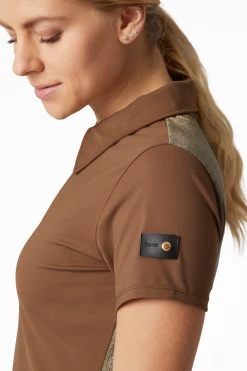 Horze Sagira Women's Training Shirt With Gold Back -Sports - Equestrian Riding Shop 33571 bdbr 07