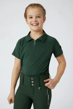 Horze Tiana Kids Polo Shirt With Short Sleeves -Sports - Equestrian Riding Shop 33574 mvgr 03