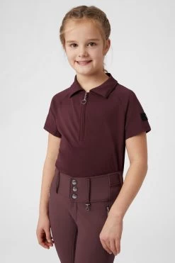 Horze Tiana Kids Polo Shirt With Short Sleeves -Sports - Equestrian Riding Shop 33574 rmbu 03