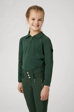 Horze Tiana Kids Polo Shirt With Long Sleeves -Sports - Equestrian Riding Shop 33576 MVGR 3