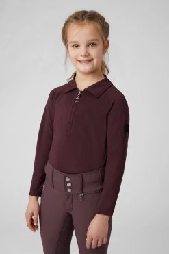 Horze Tiana Kids Polo Shirt With Long Sleeves -Sports - Equestrian Riding Shop 33576 RMBU 3