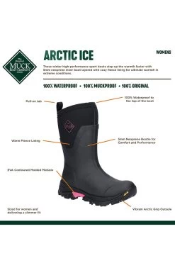 Muck Boot Ladies Arctic Ice AG Tall -Sports - Equestrian Riding Shop 335788 BL PI 8