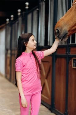 Horze Fia Kids Training/Show Shirt With Short Sleeves -Sports - Equestrian Riding Shop 33588 AZPI 6