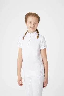 Horze Fia Kids Training/Show Shirt With Short Sleeves -Sports - Equestrian Riding Shop 33588 WH 2