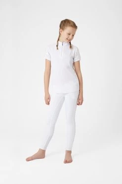 Horze Fia Kids Training/Show Shirt With Short Sleeves -Sports - Equestrian Riding Shop 33588 WH 3