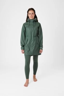 Horze Dania Women's PU Rain Coat With Jersey Lining -Sports - Equestrian Riding Shop 33607 CLGR 3