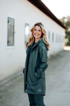 Horze Dania Women's PU Rain Coat With Jersey Lining -Sports - Equestrian Riding Shop 33607 CLGR 7