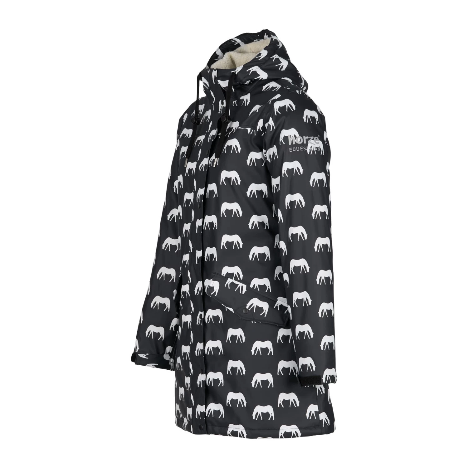 Horze Billie Kids PU Rain Riding Jacket With Fleece 4 Horze Billie Kids PU Rain Riding Jacket With Fleece - Image 2