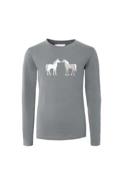 Horze Leighton Teens Long Sleeve Shirt With Print -Sports - Equestrian Riding Shop 33723 udgr 01