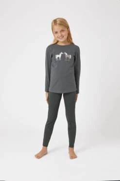 Horze Leighton Teens Long Sleeve Shirt With Print -Sports - Equestrian Riding Shop 33723 udgr 03
