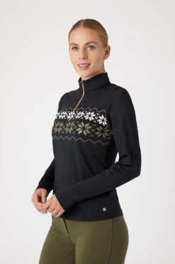 Horze Emily Training Shirt With Snowflake Print 17 Horze Emily Training Shirt With Snowflake Print -Sports - Equestrian Riding Shop 33724 BL 2