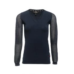 AA Ladies' Sweater With Perforated Sleeves