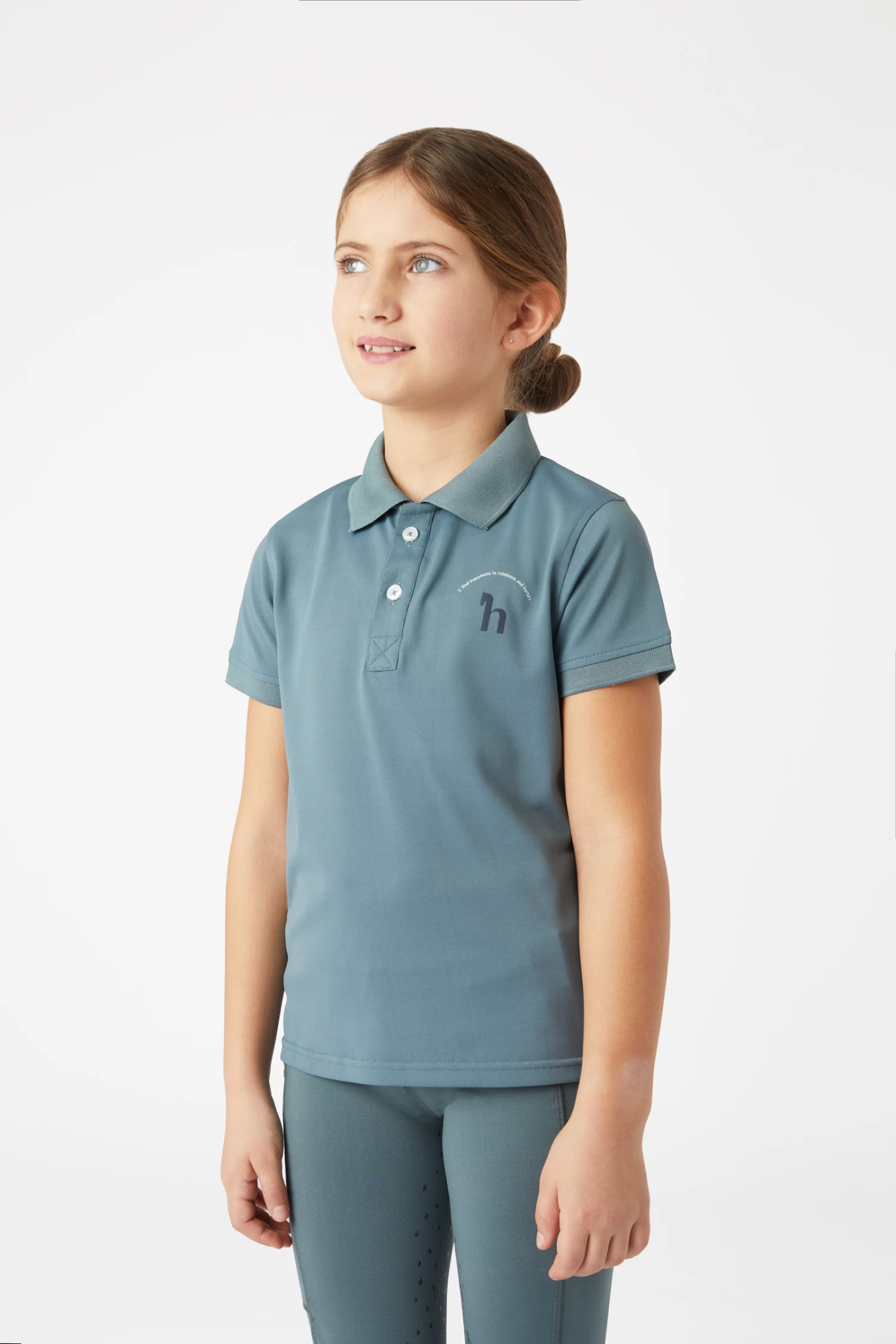 Horze Rae Kids' Functional Poloshirt 4 Horze Rae Kids' Functional Poloshirt - Image 2