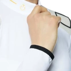 Cavalleria Toscana R-Evo Epaulet Zip Polo 37 Cavalleria Toscana R-Evo Epaulet Zip Polo -Sports - Equestrian Riding Shop 338119 WH KNIT 7