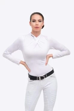 Cavalliera Rose Gold Chic Women's Long Sleeve Show Shirt -Sports - Equestrian Riding Shop 341025 WH 2