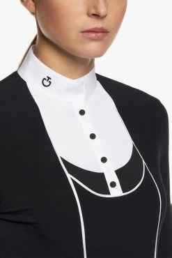 Cavalleria Toscana Tech Jersey Piqué Women's Longsleeve Competition Shirt -Sports - Equestrian Riding Shop 341455 BL 2