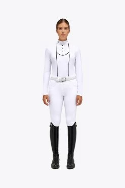 Cavalleria Toscana Tech Jersey Piqué Women's Longsleeve Competition Shirt -Sports - Equestrian Riding Shop 341455 WH 1