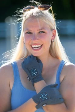 RSL Ascona Riding Gloves With Glitter Stones -Sports - Equestrian Riding Shop 343662 DB 02