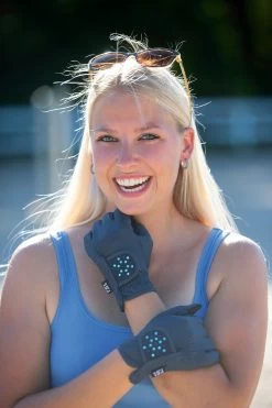 RSL Ascona Riding Gloves With Glitter Stones -Sports - Equestrian Riding Shop 343662 DB 2