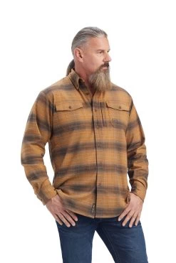Ariat Men's Rebar Flannel DuraStretch Longsleeve Work Shirt -Sports - Equestrian Riding Shop 344569 SLBR 1