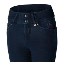 Horze Kacy Kids Denim Thermo Full Seat Breeches -Sports - Equestrian Riding Shop 36063 DB 3