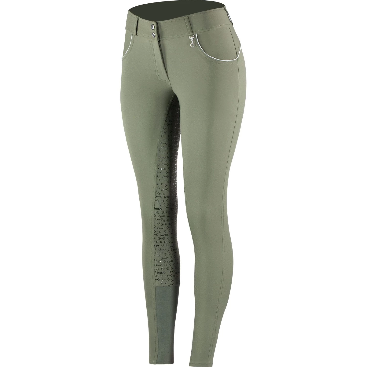 Horze Aubrey Women's High Waist Breeches With Silicone Full Seat 4 Horze Aubrey Women's High Waist Breeches With Silicone Full Seat - Image 2